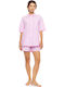 Pink Label Καλοκαιρινό Γυναικείο Σετ Πιτζάμας Baby Pink
