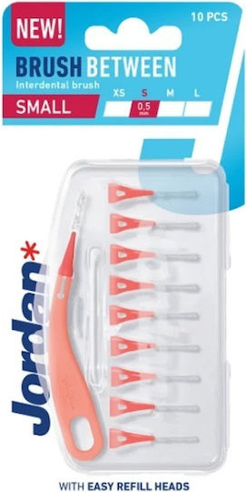 Jordan Spare Parts for Interdental Brushes with Handle 0.5mm Red 10 Pieces