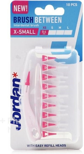 Jordan Interdental Brushes with Handle 0.4mm Pink 10 Pieces