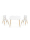 Kids Table Set with Chairs for Painting Made of White Wood Costway