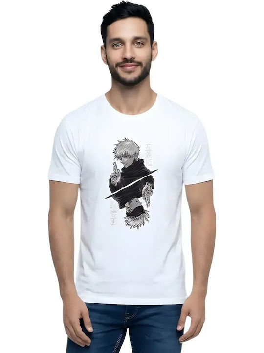 Μπλούζα Ανδρική Στάμπα Anime Χρωμα Λευκό Μπλούζα Ανδρική Στάμπα Anime Χρωμα Λευκό