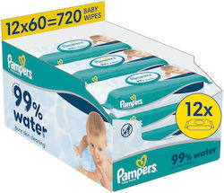 99% Water Baby Wipes χωρίς Οινόπνευμα & Parabens 12x60pcs 99% Water Baby Wipes χωρίς Οινόπνευμα & Parabens 12x60pcs