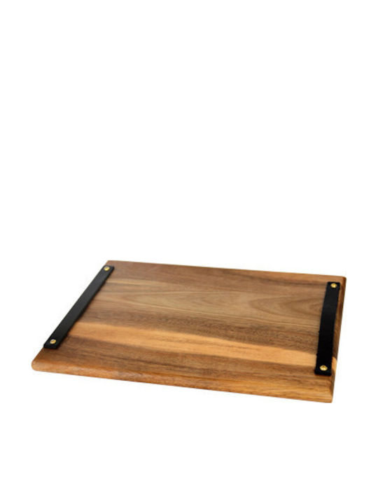 Raki Serving Platter with Handle Wooden 31x23cm