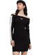 Mini Athletic Dress Long Sleeve Black