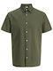 Kids Short-Sleeved Linen Khaki Shirt