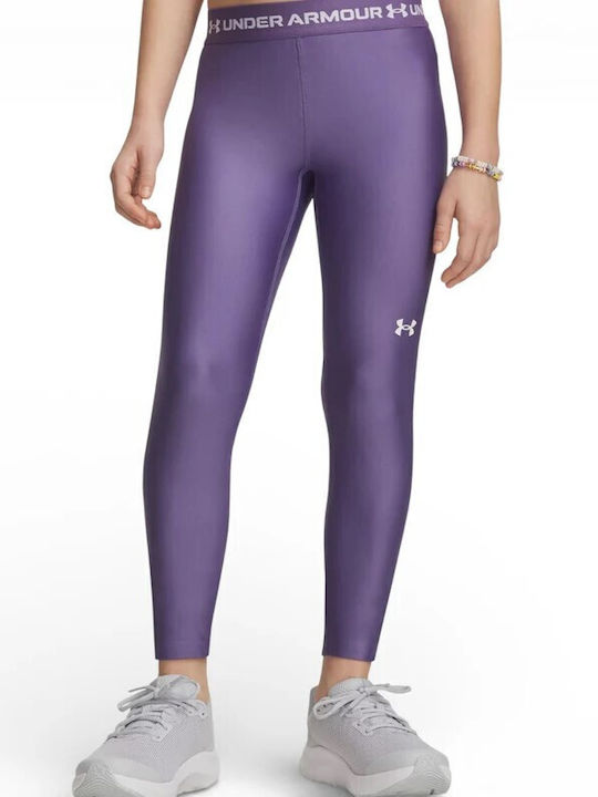 Under Armour Kinderleggings Sport Lang Lila Luxe/Weiß Heatgear