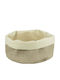 Raki Coș de Pâine Rotund Material Textil Bej 20x20x12cm