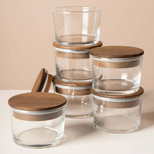 Hermia Set 6Stücke Allgemeine Verwendung Glas Vasen mit Deckel Weiß 220ml 6Stücke