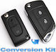 Κέλυφος Κλειδιού Αυτοκινήτου Peugeot 307 308 407 Citroen C2 C3 C6 Jumpy Κιτ Μετατροπης