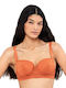 Balconette Orange Bra with Light Padding & Underwire