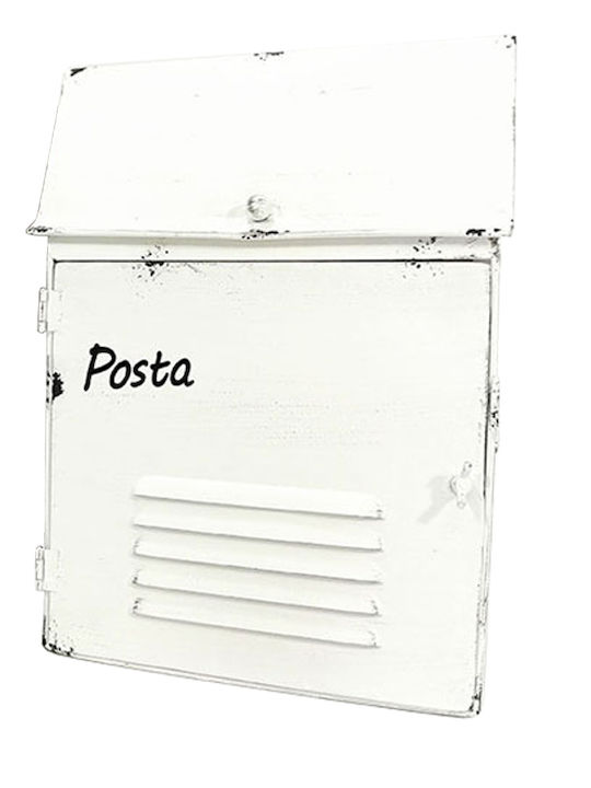 General Trade Briefkasten Für Draußen Metallisch In Weiß Farbe