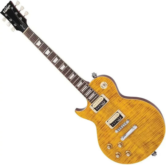 Vintage Set Electric Guitar for Left-Handers Single Cut Amber