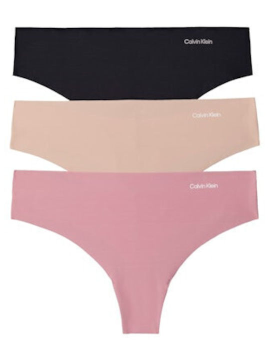 Γυναικεία String 3Pack χωρίς Ραφές Black-cedar-soft Mauve