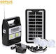 GDPLUS Solar Lighting System 3 Lamps Radio with USB Charger GD-8216