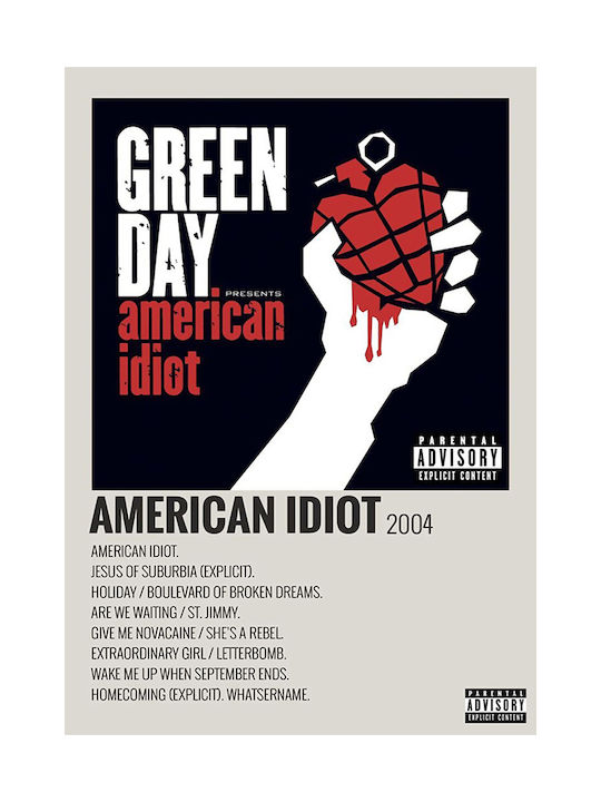 Music Poster American Idiot Green Day Ms615 30cm X 40cm