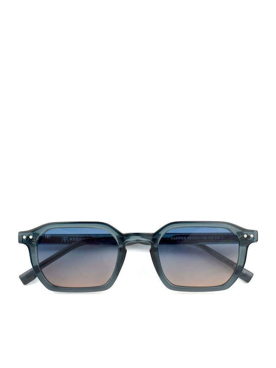 Red Raven Harper Unisex Sunglasses with Blue Fr...