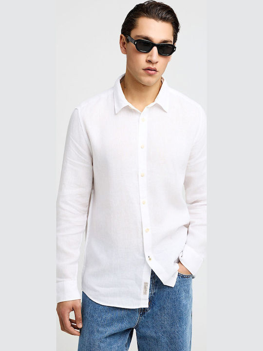 Funky Buddha Long Sleeve Linen Shirt in Regular...