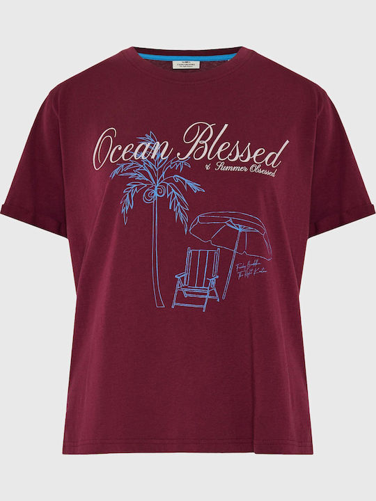 Funky Buddha T-Shirt Μπορντό