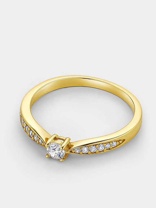 Vogue Women's Ring with Zircon from Gold Plated Silver