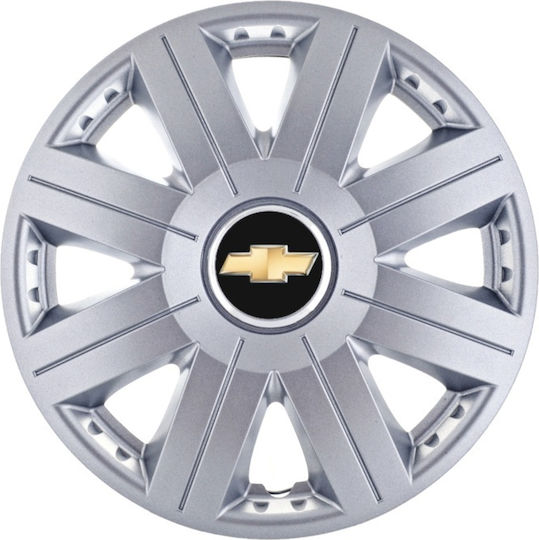 Σετ Τάσια Αυτοκινήτου 14" με Σήμα Chevrolet 4τμχ Γκρι