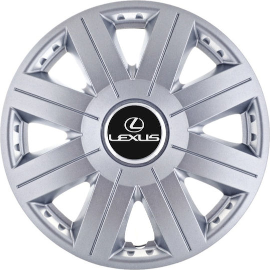 Set Car Hubcaps 14" With Lexus Brand Logo 4 Pieces Gray