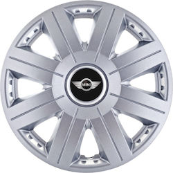 Τάσια 14" με Σήμα Mini Cooper 4τμχ Γκρι 4755