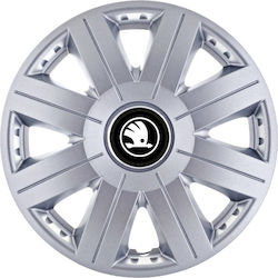 Τάσια 14" με Σήμα Skoda 4τμχ Λευκό 18493