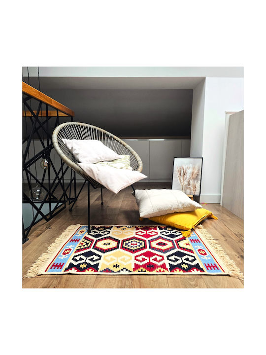 Kotonia Home Правоъгълен Памучен Многоцветен Килим 60x90см