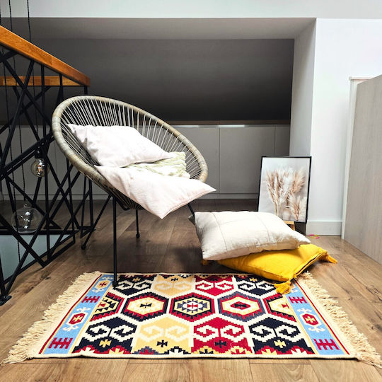 Kotonia Home Правоъгълен Памучен Многоцветен Килим 60x90см