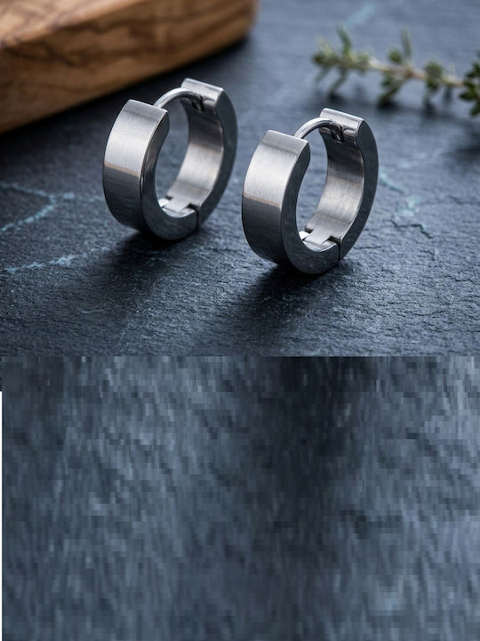 Sharks Bay Clothing Men's Steel Hoop Earrings