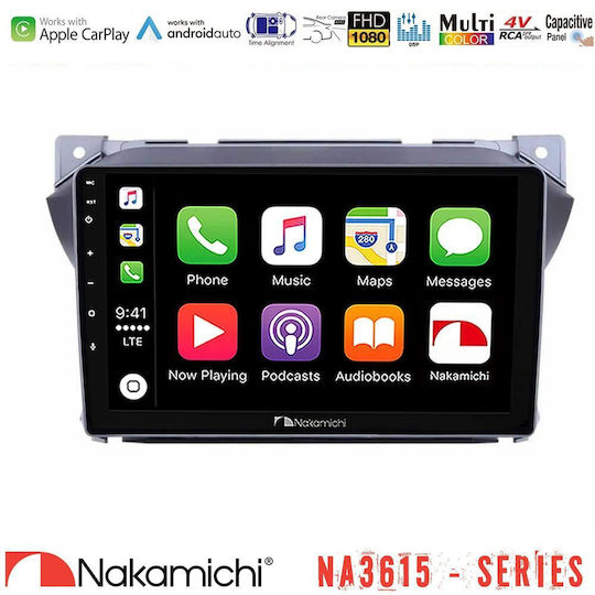 Nakamichi Ηχοσύστημα Αυτοκινήτου για Suzuki Alto Nissan Pixo 2009 (Bluetooth/USB/WiFi/GPS/Apple-Carplay/Android-Auto) με Οθόνη Αφής 9"