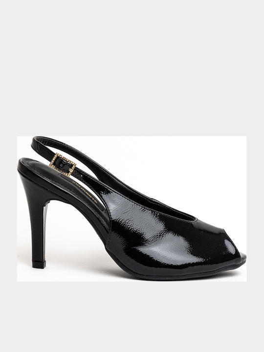 Peep Toe Обувки На Ток Черни