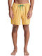 Stretch Men's Swim Shorts Yellow with Patterns
