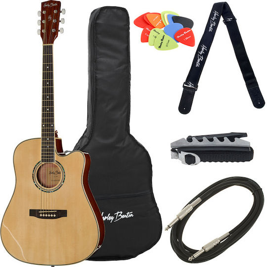 Harley Benton Ηλεκτροακουστική Κιθάρα D-120ce Nt Bundle