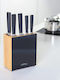 Vialli Design Fino Knife Set with Base Stainless Steel 5 Pieces