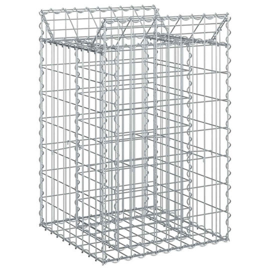 vidaXL Gabion Box Pentru Garduri De Grădină Din Oțel 50x50x80 Cm Argintiu