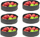 Set 6 Textile Bread Fruit Baskets Raki D26.5 X H12cm Black