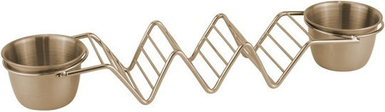 Suport Taco 2 Recipiente Pentru Sos Din Oțel Inoxidabil 28x6.3xh6.6cm Aspect Cupru
