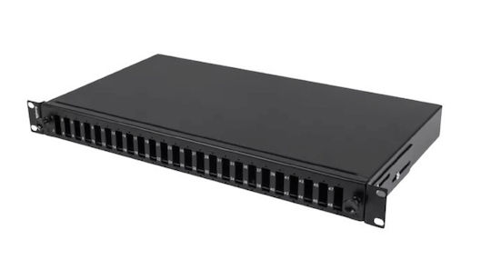 Patch Panel Οπτικής Ίνας Duplex Rack 19" 24 Θύρες 6 Οπτικές Ίνες Μαύρο
