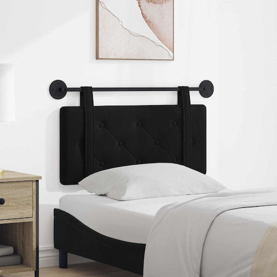 vidaXL Fabric Bed Headboard Pillow Black 90x55cm