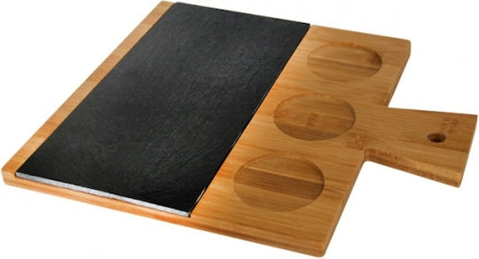 Raki Bamboo Serving Platter Set 35x30x1.5cm Slate Plate 30x15cm