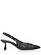 Spitze Zehe Pumps mit Mittlerem Absatz Schwarz