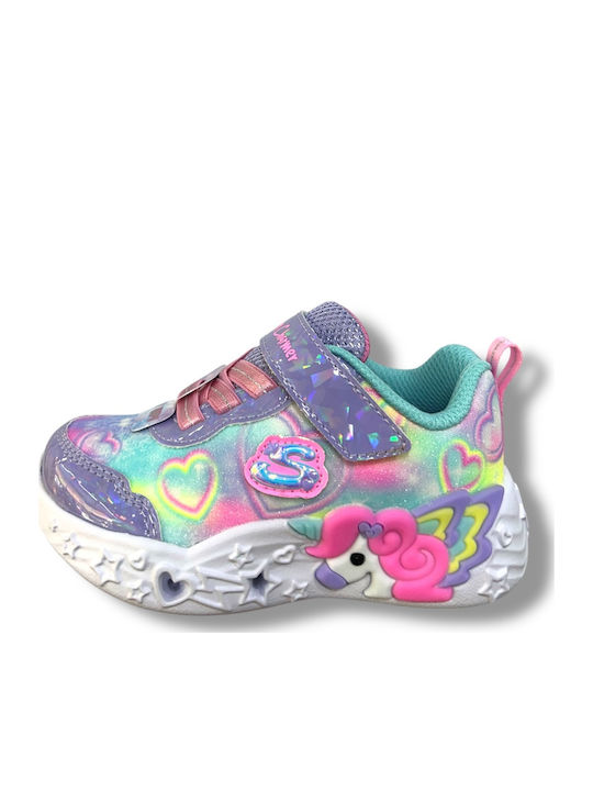 Unicorn Charmer Kids Sneakers with Hoop & Loop Closure Multicolour