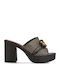 Mules With High Heel In Brown Colour