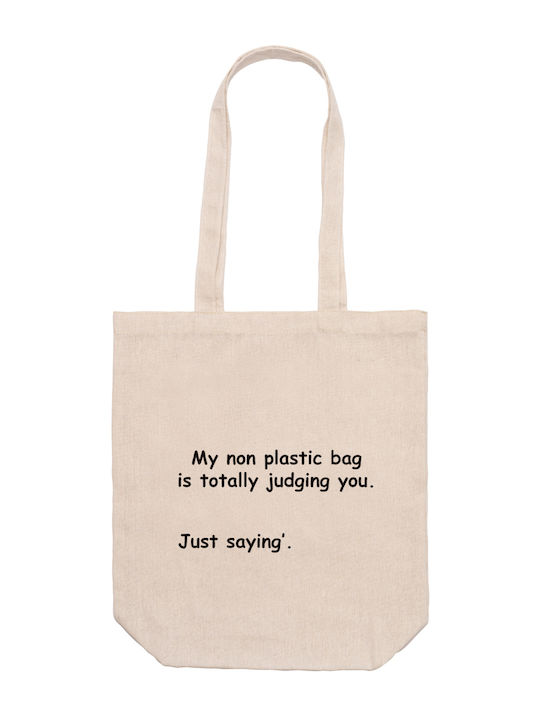 Чанта Бежова 37см 42см 12см За Пазаруване My Non Plastic Bag Is Totally Judging You Dp6603
