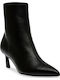 Leder Damen Stiefeletten Schwarz