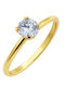 Einzelne Steine Ringe aus Gold 9K mit Zirkon