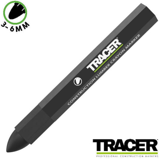 Tracer Acm1 Crayon Παστέλ Σήμανσης Μαύρο 12τεμ
