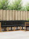 Ecksofa Outdoor aus Paletten mit Kissen 245x126.5x73cm