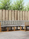 Corner Outdoor Sofa from Pallets with Cushions 245x126.5x73cm